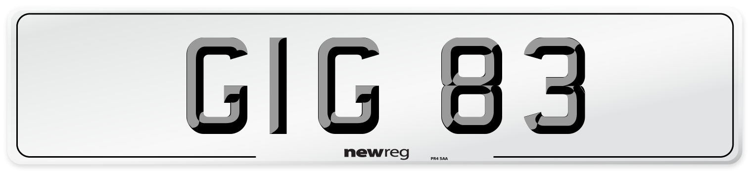 GIG 83 Number Plate from New Reg
